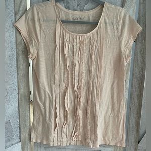 Loft Ann Taylor Summer Tshirt Blouse Top women size Medium Soft peach pale tan